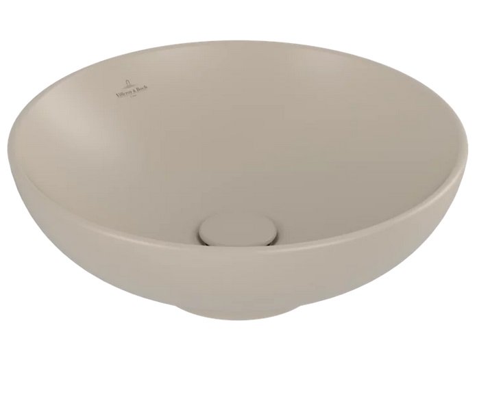 Раковина Villeroy & Boch Loop & Friends ⌀42 см без перелива TitanCeram CeramicPlus миндаль 4A4601AM