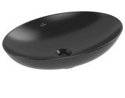Раковина Villeroy & Boch Loop & Friends 62х42 см с переливом TitanCeram CeramicPlus Ebony (черный матовый) 4A4800S5