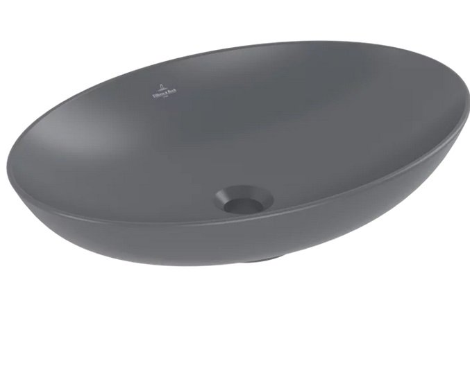 Раковина Villeroy & Boch Loop & Friends 62х42 см с переливом TitanCeram CeramicPlus графит 4A4800i4