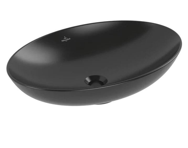 Раковина Villeroy & Boch Loop & Friends 62х42 см без перелива TitanCeram CeramicPlus Ebony (черный матовый) 4A4801S5