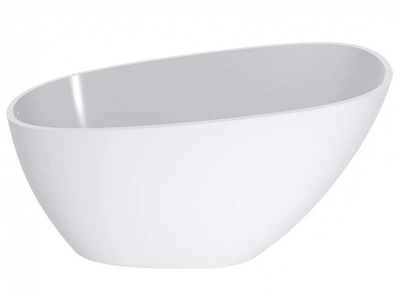 Ванна из искусственного камня Miraggio Valeria 140x74 см литой мрамор Miramarble белый 69125547