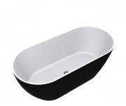 Ванна из искусственного камня Miraggio Greenland 168х80,5 см см литой мрамор Mirasoft черный (RAL 9005) 0002303