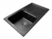 Мойка для кухни Miraggio Orlean 86,1х49,6 см кварцевый песок Mirastone черный 0002278