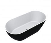 Ванна із штучного каменю Miraggio Greenland 168х80,5 см см литий мармур Mirasoft чорний (RAL 9005) 0002303