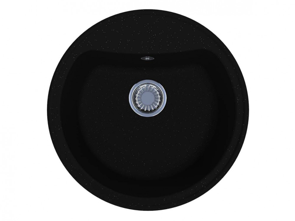 Мийка для кухні Miraggio Houston Ø49,5 см кварцовий пісок Mirastone чорний 0000086