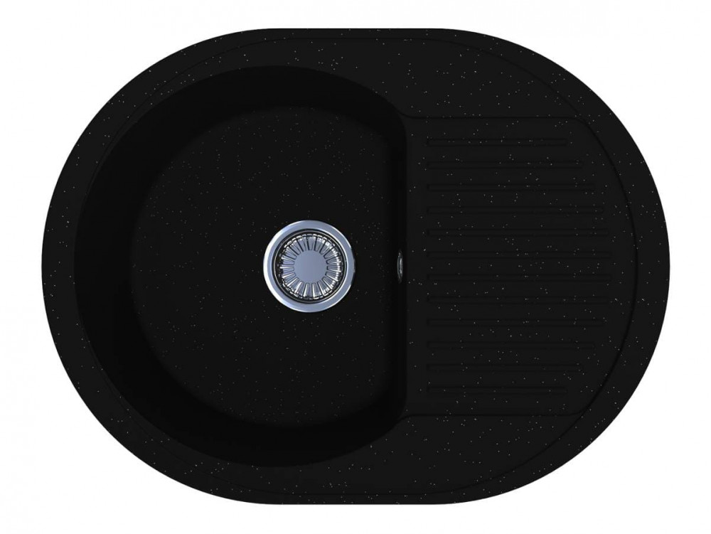Мийка для кухні Miraggio Lagos 61,2х46,4 см кварцовий пісок Mirastone чорний 0000094