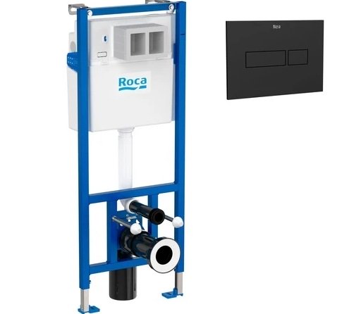 Система інсталяції Roca Duplo Nova з кнопкою змиву PL NV1 чорний матовий A89P320020