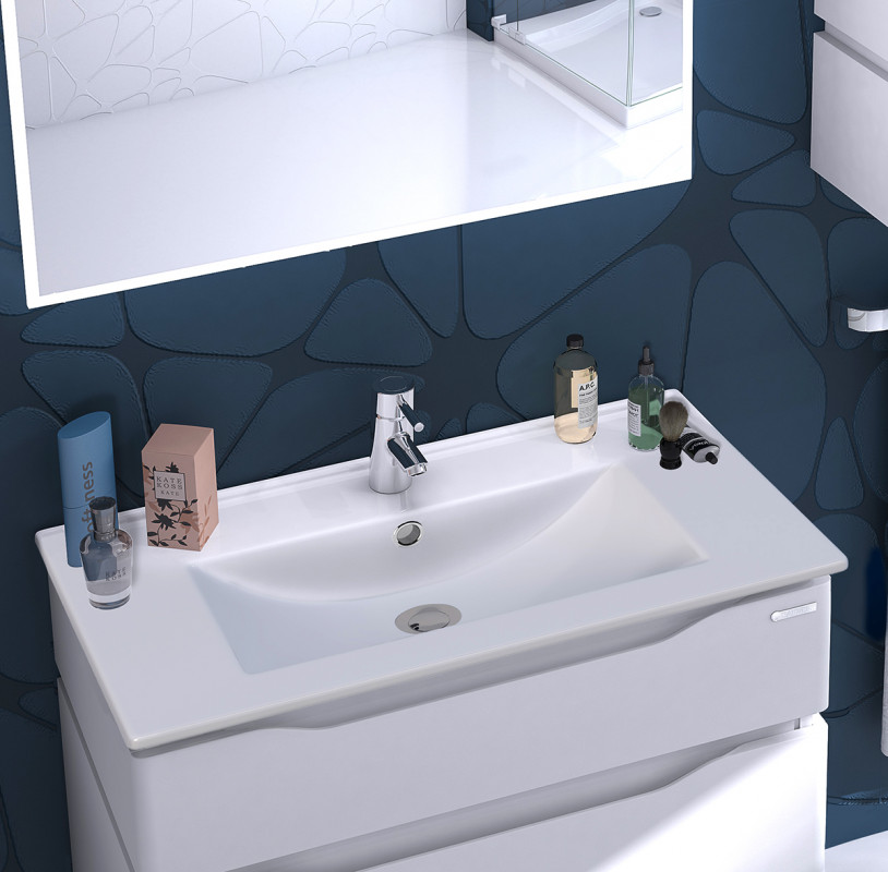 Тумба Sanwerk Alessa Air 70 см з раковиною Qtap МДФ білий MV0000871