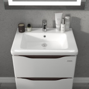 Тумба Sanwerk Alessa Air 60 см із раковиною Space Line МДФ білий/венге MV0000876