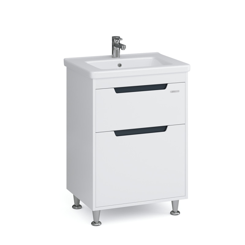 Тумба Sanwerk Greta 60 см с раковиной Space Line МДФ белый MV0000883