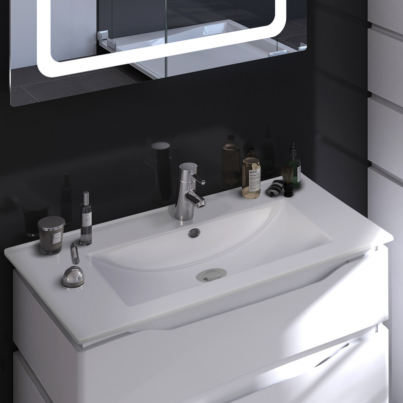 Тумба Sanwerk Alessa 70 см с раковиной Qtap МДФ белый MV0000868