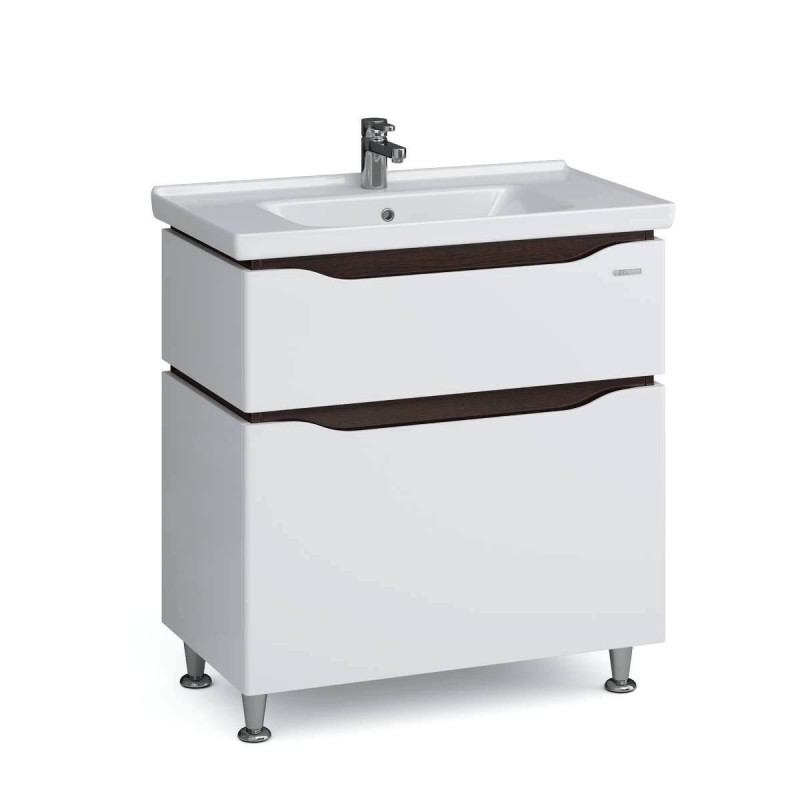 Тумба Sanwerk Alessa 80 см с раковиной Idea МДФ белый/венге MV0000875