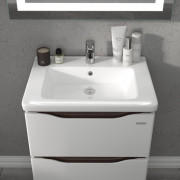 Тумба Sanwerk Alessa Air 60 см із раковиною Space Line МДФ білий/венге MV0000876