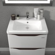 Тумба Sanwerk Alessa Air 60 см с раковиной Space Line МДФ белый/венге MV0000876