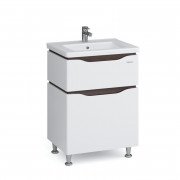 Тумба Sanwerk Alessa 60 см с раковиной Space Line МДФ белый/венге MV0000873