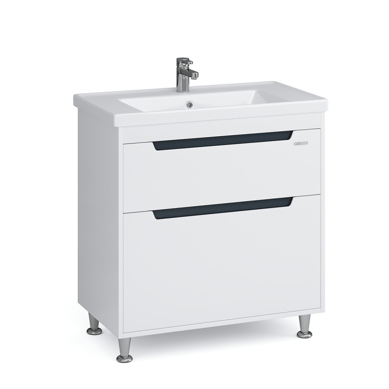 Тумба Sanwerk Greta 80 см із раковиною New Line МДФ білий MV0000885