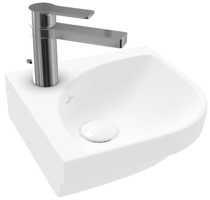 Раковина угловая Villeroy & Boch Subway 3.0 32х32 см санитарная керамика CeramicPlus каменный белый 437146RW