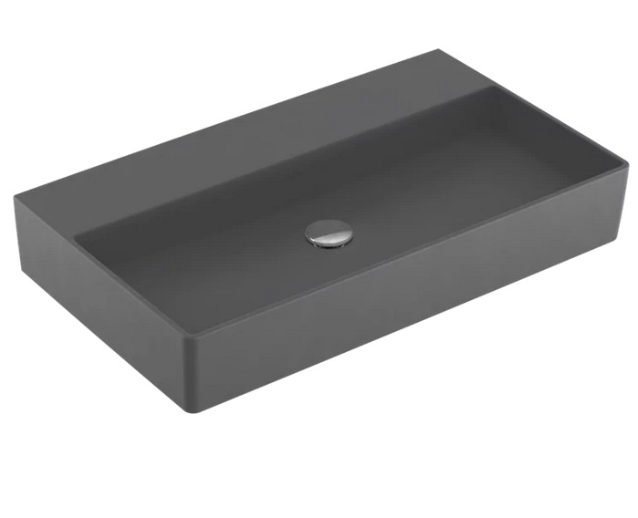 Раковина Villeroy & Boch Memento 2.0 80х47 см без переливу TitanCeram CeramicPlus графіт 4A2283I4