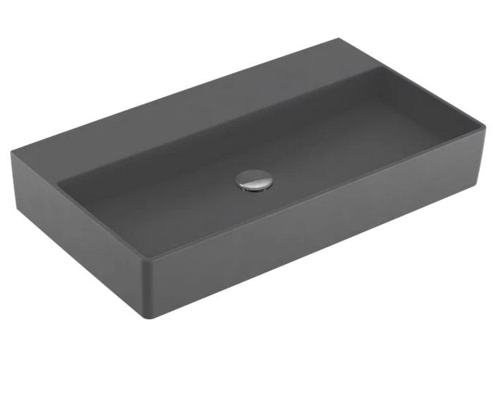 Раковина Villeroy & Boch Memento 2.0 80х47 см без перелива TitanCeram CeramicPlus графит 4A2283I4