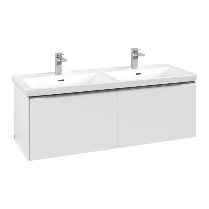 Тумба під раковину Villeroy & Boch Subway 3.0 127х42,9 см з підсвічуванням ДСП чистий білий C567L0VF