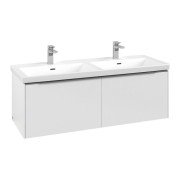 Тумба под раковину Villeroy & Boch Subway 3.0 127х42,9 см с подсветкой ДСП чистый белый C567L0VF