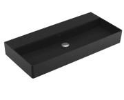 Раковина Villeroy & Boch Memento 2.0 100х47 см без перелива шлифованная TitanCeram CeramicPlus Ebony (черный матовый) 4A221FS5