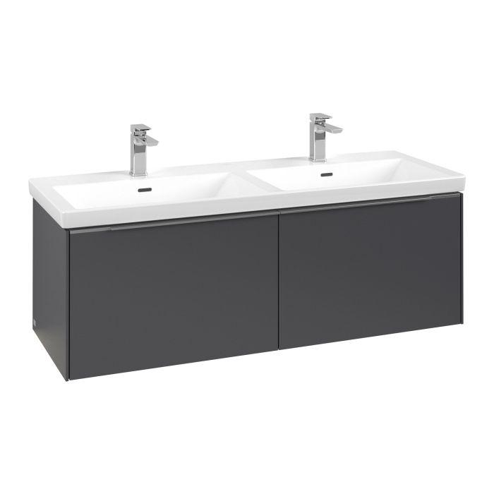 Тумба під раковину Villeroy & Boch Subway 3.0 127,2х42,9 см з підсвічуванням ДСП графіт C567L0VR