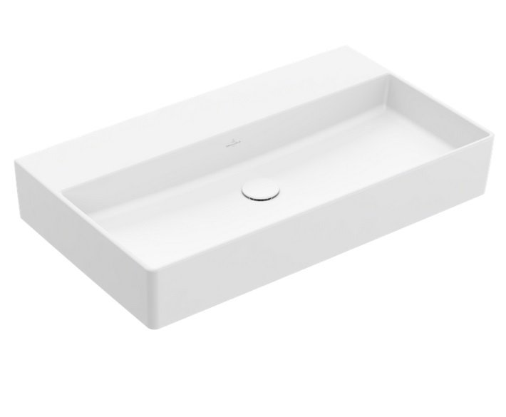 Раковина Villeroy & Boch Memento 2.0 80х47 см без переливу шліфована TitanCeram CeramicPlus кам'яний білий 4A228FRW