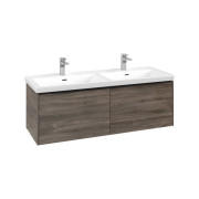 Тумба под раковину Villeroy & Boch Subway 3.0 127,2х42,9 см ДСП/алюминий каменный дуб/черный вулкан C567L1RK
