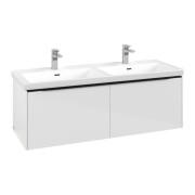 Тумба под раковину Villeroy & Boch Subway 3.0 127х42,9 см ДСП/алюминий бриллиантовый белый /черный вулкан C567L1VE
