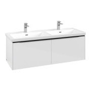 Тумба под раковину Villeroy & Boch Subway 3.0 127х42,9 см ДСП/алюминий бриллиантовый белый /черный вулкан C567L1VE