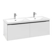 Тумба под раковину Villeroy & Boch Subway 3.0 127,2х42,9 см ДСП/алюминий чистый белый/черный вулкан C567L1VF