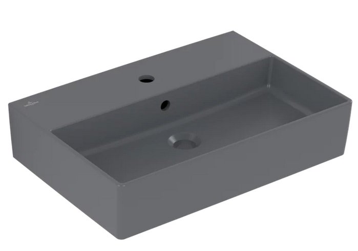 Раковина Villeroy & Boch Memento 2.0 60х42 см з переливом TitanCeram CeramicPlus графіт 4A2260I4