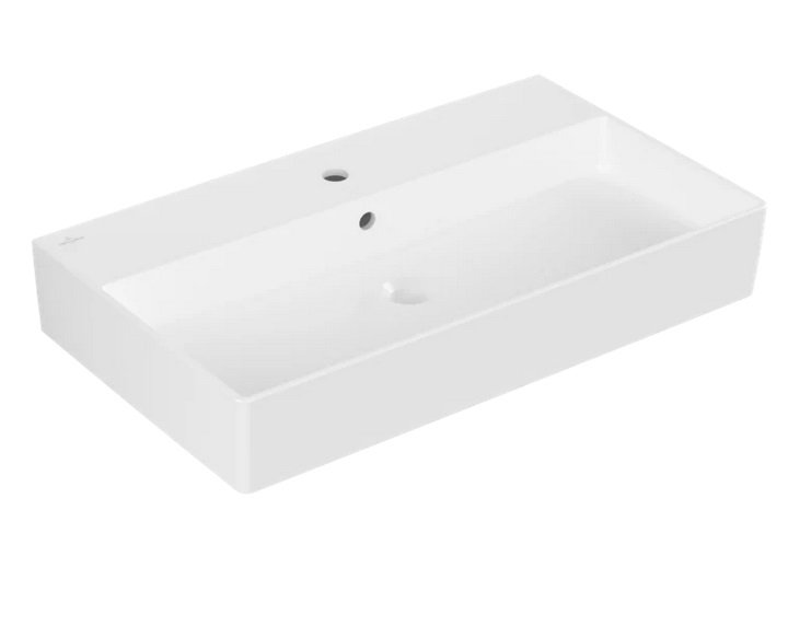 Раковина Villeroy & Boch Memento 2.0 80х47 см с переливом TitanCeram CeramicPlus каменный белый 4A2280RW