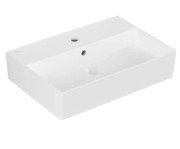 Раковина Villeroy & Boch Memento 2.0 60х42 см с переливом шлифованная TitanCeram CeramicPlus каменный белый 4A226GRW