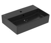 Раковина Villeroy & Boch Memento 2.0 60х42 см с переливом шлифованная TitanCeram CeramicPlus Ebony (черный матовый) 4A226GS5