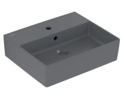 Раковина Villeroy & Boch Memento 2.0 50х42 см с переливом шлифованная TitanCeram CeramicPlus графит 4A225GI4