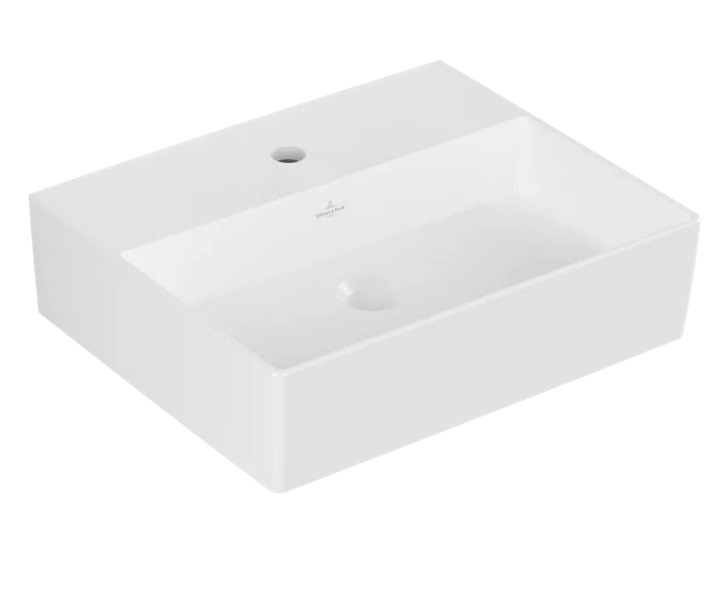 Раковина Villeroy & Boch Memento 2.0 50х42 см без перелива шлифованная TitanCeram CeramicPlus каменный белый 4A225LRW