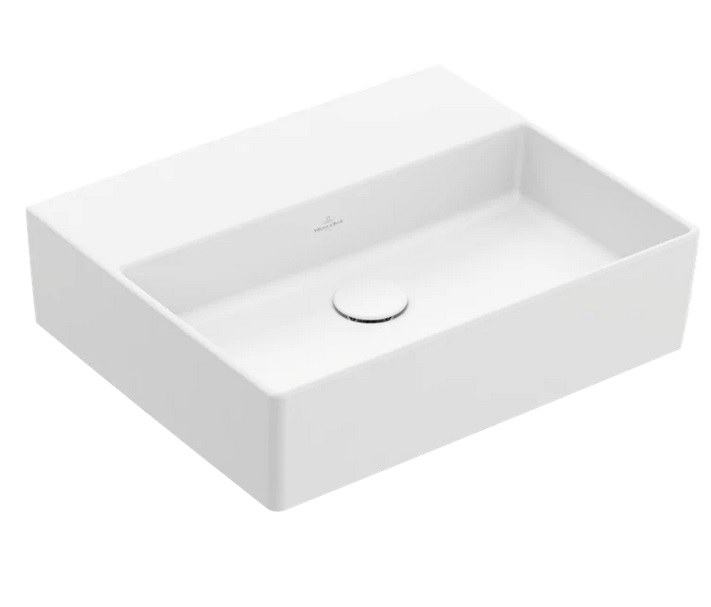 Раковина Villeroy & Boch Memento 2.0 50х42 см без перелива шлифованная TitanCeram CeramicPlus каменный белый 4A225FRW