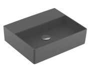 Раковина Villeroy & Boch Memento 2.0 50х42 см без перелива шлифованная TitanCeram CeramicPlus графит 4A225FI4
