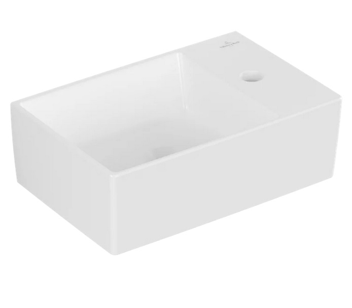 Раковина Villeroy & Boch Memento 2.0 40х26 см без перелива шлифованная TitanCeram CeramicPlus каменный белый 43234GRW