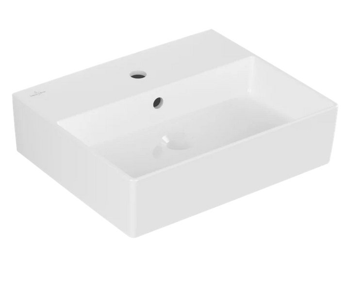 Раковина Villeroy & Boch Memento 2.0 50х42 см с переливом шлифованная TitanCeram альпийский белый 4A225G01