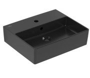 Раковина Villeroy & Boch Memento 2.0 50х42 см з переливом шліфована TitanCeram CeramicPlus Ebony (чорний матовий) 4A225GS5