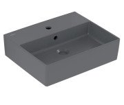 Раковина Villeroy & Boch Memento 2.0 50х42 см з переливом шліфована TitanCeram CeramicPlus графіт 4A225GI4