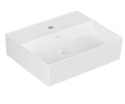 Раковина Villeroy & Boch Memento 2.0 50х42 см без перелива шлифованная TitanCeram CeramicPlus каменный белый 4A225LRW