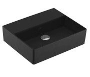 Раковина Villeroy & Boch Memento 2.0 50х42 см без переливу шліфована TitanCeram CeramicPlus Ebony (чорний матовий) 4A225FS5