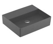 Раковина Villeroy & Boch Memento 2.0 50х42 см без перелива шлифованная TitanCeram CeramicPlus графит 4A225FI4
