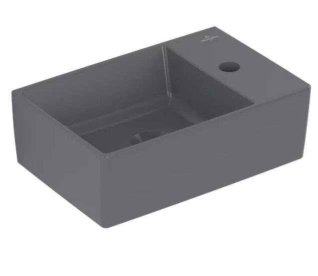 Раковина Villeroy & Boch Memento 2.0 40х26 см без перелива шлифованная TitanCeram CeramicPlus графит 43234GI4