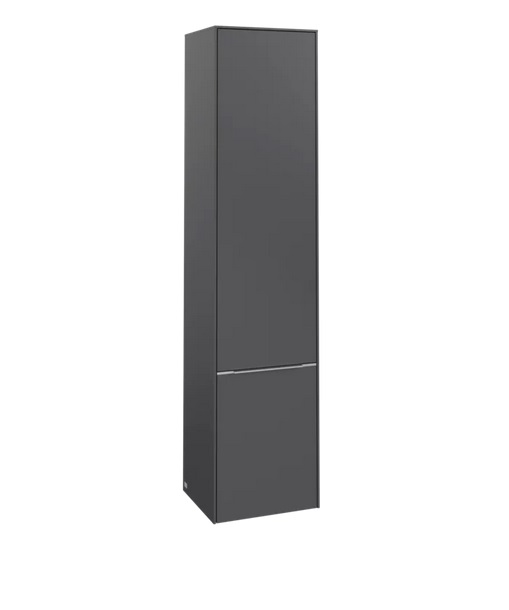 Пенал Villeroy & Boch Subway 3.0 40х36,2х171 см петлі зліва ДСП графіт/ручка алюміній глянсовий C58600VR