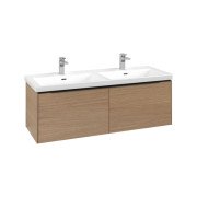 Тумба под раковину Villeroy & Boch Subway 3.0 127х42,9 см ДСП/алюминий дуб северный/черный вулкан C567L1VJ